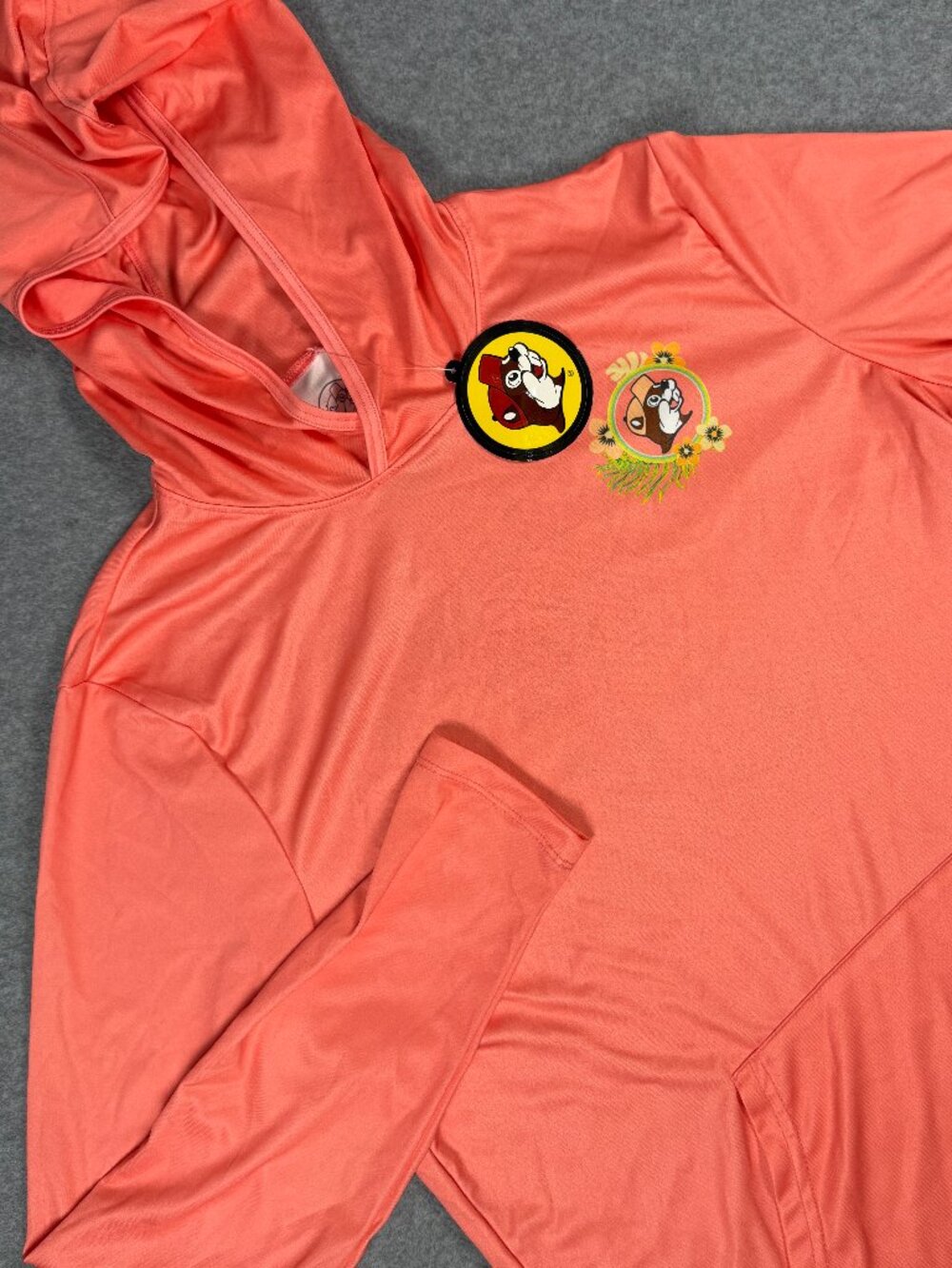 Buc-ee's Peach Tropical Floral Lightweight Hoodie Small NWT